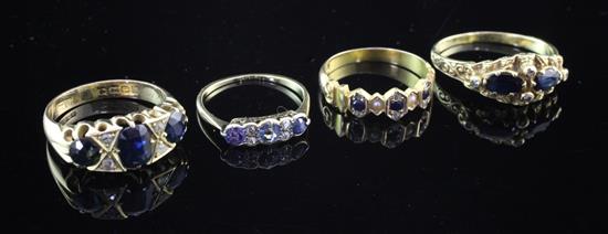 4 x gem set rings.